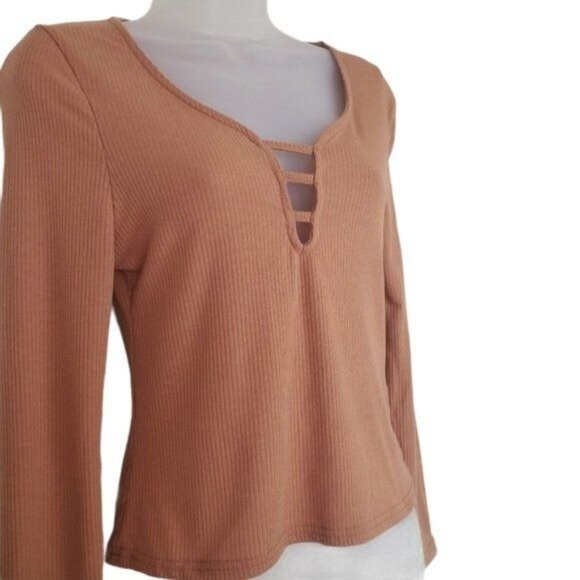 COTTON ON Womens T-Shirt Small Long sleeve V-Neck Knit Textured Soft Casual - Picture 3 of 8